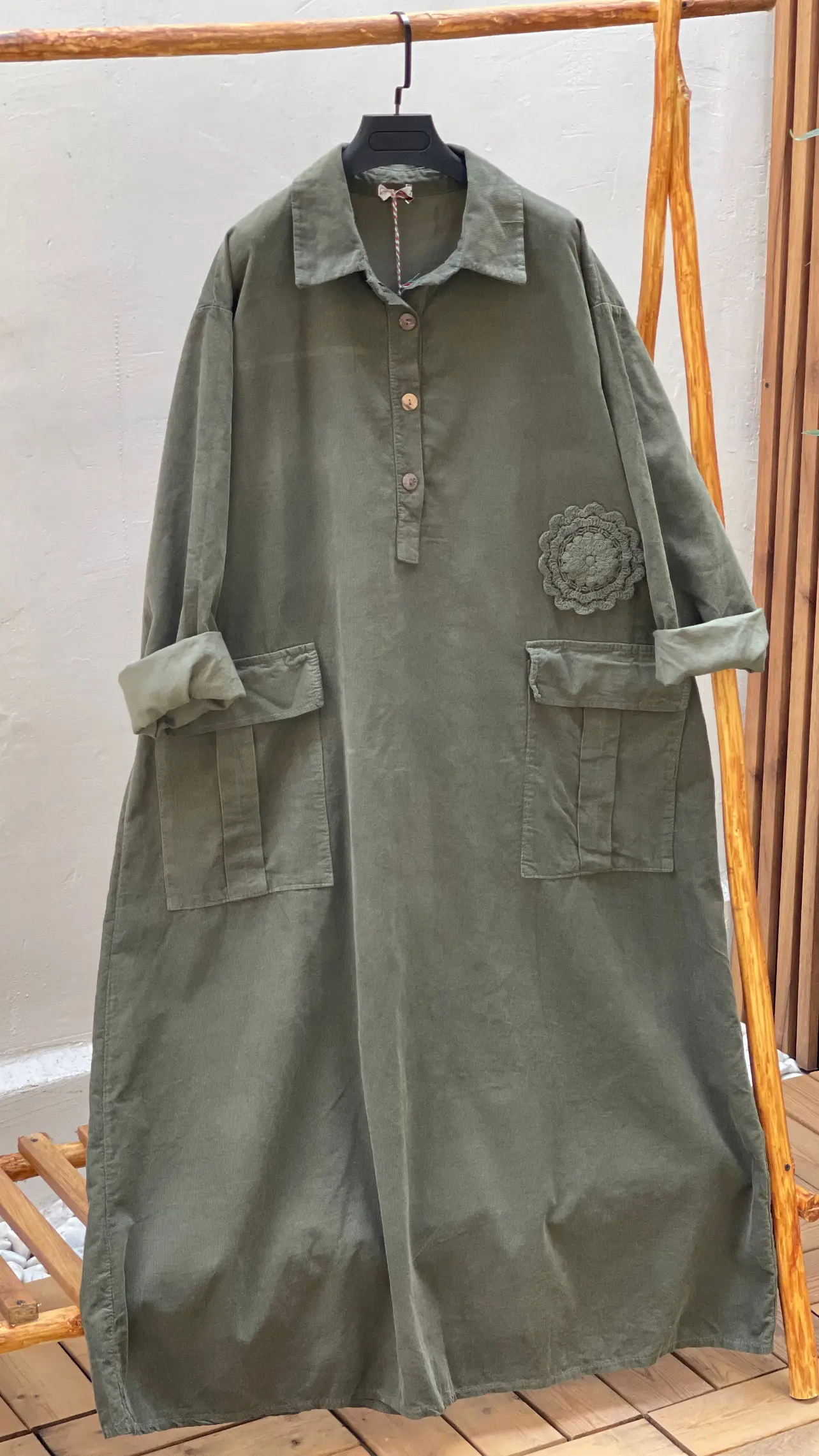 پیراهن مخمل کبریتی ایتالیایی طرح تگ برجسته